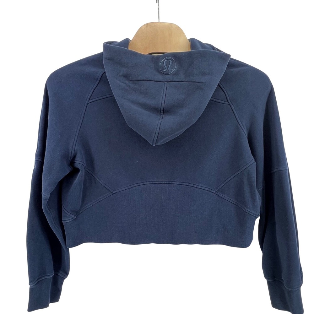 Lululemon Scuba Oversized Funnel Neck Hoodie Navy Blue Cropped XL/XXL - Picture 2 of 5